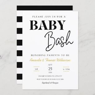 Invitation Baby shower minimaliste des couples de bébé Bash