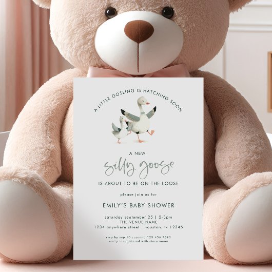 Invitation Baby shower minimaliste d'oie soie