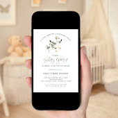 Invitation Baby shower minimaliste d'oie soie