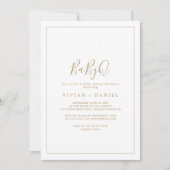 Invitation Baby shower minimaliste Gold BabyQ (Devant)