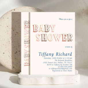 Invitation Baby-Shower Minimaliste Marron Moderne Neutre