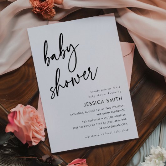 Invitation Baby Shower Minimaliste Moderne