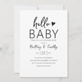 Invitation Baby shower minimaliste moderne (Devant)