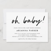 Invitation Baby shower minimaliste moderne | Bleu (Devant)