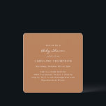 Invitation Baby shower minimaliste moderne Carré en terre cui<br><div class="desc">Invitation minimaliste moderne Baby shower Carré à Boho Terracotta Brown</div>