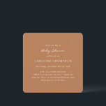Invitation Baby shower minimaliste moderne Carré en terre cui<br><div class="desc">Invitation minimaliste moderne Baby shower Carré à Boho Terracotta Brown</div>