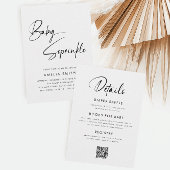 Invitation Baby shower minimaliste moderne manuscrit