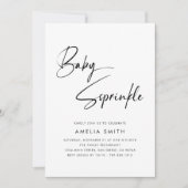 Invitation Baby shower minimaliste moderne manuscrit (Devant)