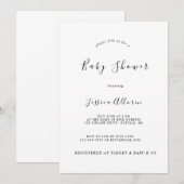 Invitation Baby shower minimaliste moderne personnalisé (Devant / Derrière)