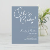Invitation Baby shower minimaliste neutre (Debout devant)