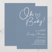 Invitation Baby shower minimaliste neutre (Devant / Derrière)