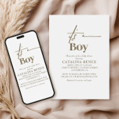 Invitation Baby shower minimaliste Or Chic