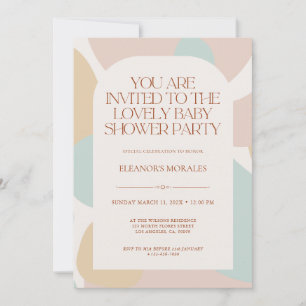 Invitation Baby shower minimaliste Pastel Beige