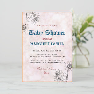 Invitation Baby-Shower Minimaliste Personnalisé avec Nom sur