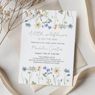Invitation Baby Shower Minimaliste Petite Fleur Sauvage