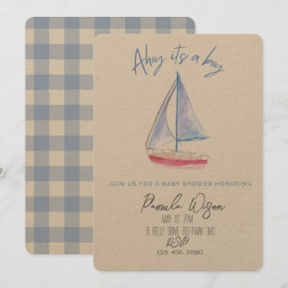Invitation Baby-shower minimaliste pour bébé garçon