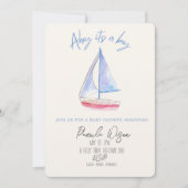 Invitation Baby shower minimaliste pour garçon (Devant)