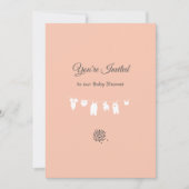 Invitation Baby Shower Minimaliste Rose Pâle pour Petite Fill (Devant)
