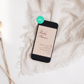 Invitation Baby shower minimaliste rose pastel