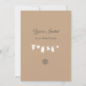 Invitation Baby Shower Minimaliste Sable Boho (Devant)