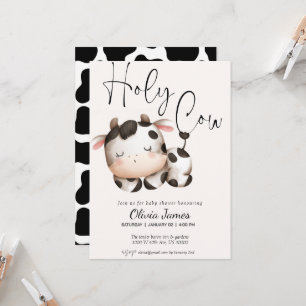 Invitation Baby shower minimaliste sainte vache sexe neutre