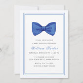 Invitation Baby shower minimaliste simple bleu Bow Bow (Devant)