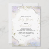 Invitation Baby shower minimaliste simple violet (Devant)