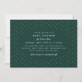Invitation Baby shower minimaliste vert foncé (Devant)