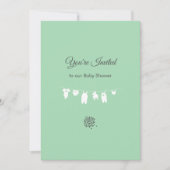 Invitation Baby shower minimaliste vert Mint (Devant)
