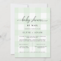 Baby shower Mint Green En vichy Par Courrier Invit
