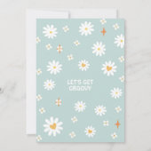 Invitation Baby shower Mint Super Daisy Rainbow Hippie 70's (Dos)