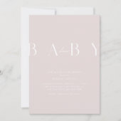 Invitation Baby shower minuscule rose pâle ultra-moderne (Devant)