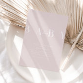 Invitation Baby shower minuscule rose pâle ultra-moderne