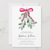 Invitation Baby shower Mistletoe de Noël (Devant)