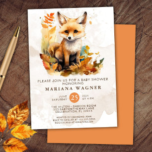 Invitation Baby shower mite de Fox Woodland
