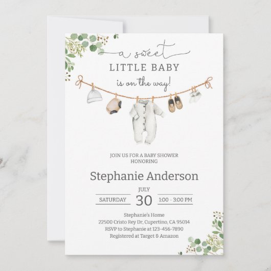 Invitation Baby-Shower Mixte (Devant)