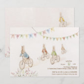 Invitation Baby Shower Mixte Lapin (Devant / Derrière)