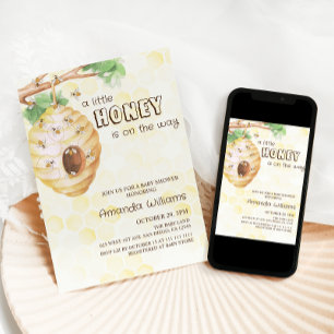 Invitation Baby Shower Mixte Little Honey