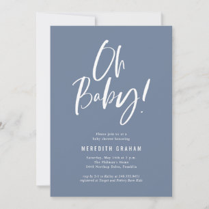 Invitation Baby Shower Mixte Simple Calligraphié