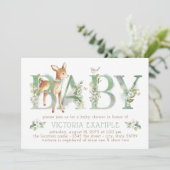 Invitation Baby Shower Mixte Thème Forêt et Cerf (Debout devant)