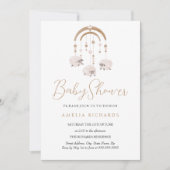 Invitation Baby Shower Mobile Bohème Doux Neutre (Devant)