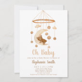 Invitation Baby shower mobile Boho Bear (Devant)
