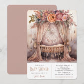 Invitation Baby shower mobile Boho Crib Dreamcatcher (Devant / Derrière)