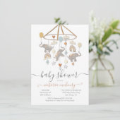 Invitation Baby shower mobile Boho Elephant Balloons (Debout devant)