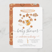 Invitation Baby shower mobile Boho Fox (Devant / Derrière)