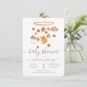 Invitation Baby shower mobile Boho Fox (Debout devant)