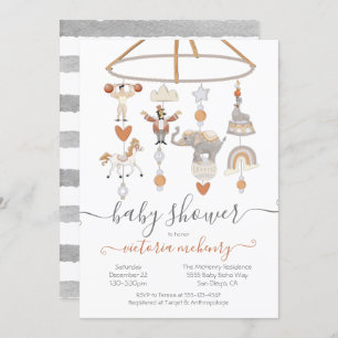 Invitation Baby shower mobile Circus Animaux