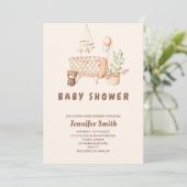 Invitation Baby shower mobile de la pépinière Boho (Debout devant)
