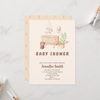 Invitation Baby shower mobile de la pépinière Boho