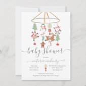 Invitation Baby shower mobile de Noël (Devant)